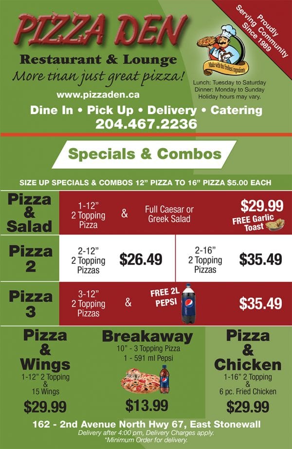 Menu Pizza Den