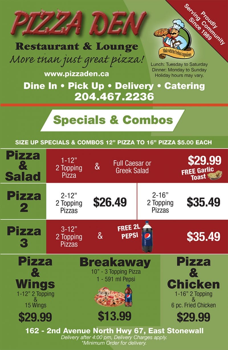 Menu Pizza Den